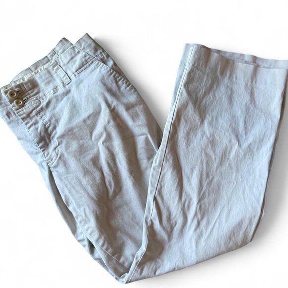 Light Tan Khaki Old Navy Low-Rise Straight Leg Cotton Pants Sz 16 - Picture 1 of 5